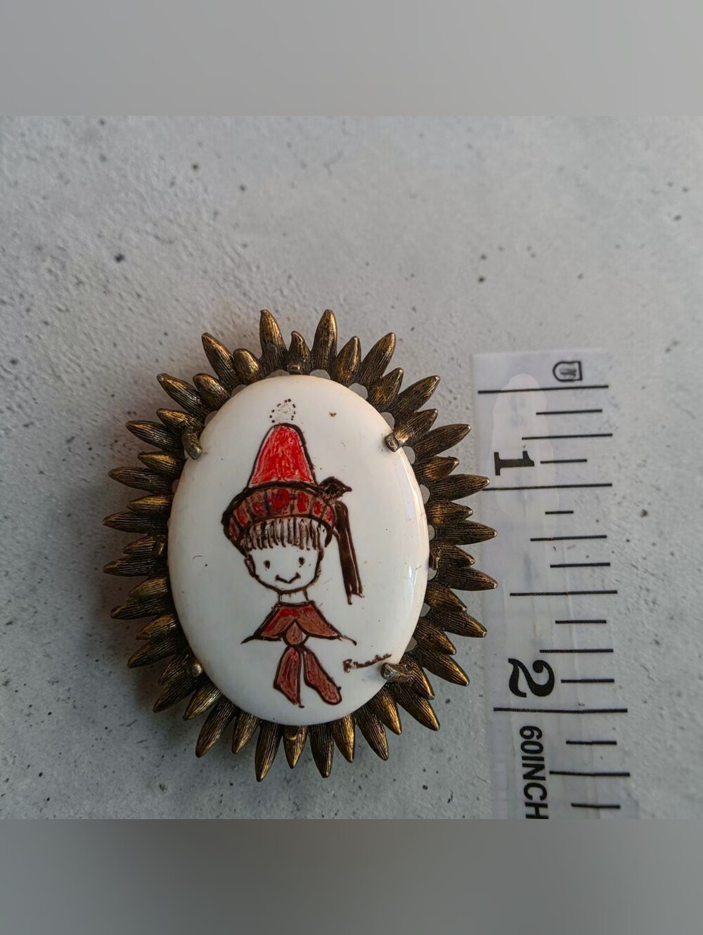 Hand Painted PORCELAIN BROOCH